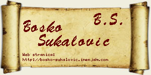 Boško Šukalović vizit kartica